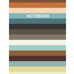 Notebook - Earth Tone Stripes - A beautiful and unique COLLEGE RULED LINED notebook / journal. 200 pages. 90gsm paper. A4 notebook: Travel Friendly - Back To School - Gift