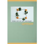 Notebook-Find Joy in the Ordinary: Flower themed notebook with simple lined pages with a sentence "Find Joy in the Ordinary" and a small pattern with leaves for every page