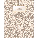 Notebook for Tweens and Teens, Light Beige Leopard Print design, Titled, "Notes: 8.5 x 11 Inch, Paperback, Soft Matte- Finish, 70 Sheets, College Ruled