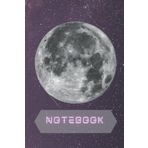Notebook with the Moon in Space - Cool Looking Stars, Space, and Moon Notebook in Pink: 5x5 Graph Paper Notebook | 6 x 9 Inches | Glossy Paper Cover | 150 Pages
