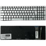 Notespare Asus ile Uyumlu Rog GL552NW-DM132T, GL552VL-DM023T Notebook Klavye Işıklı Gümüş Gri Tr - tek ebat