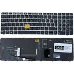 Notespare Hp ile Uyumlu Elitebook 850 G4 (Z2W88EA), 850 G4 (Z2W92EA) Klavye Işıklı Siyah Tr Gümüş Çerçeveli - tek ebat