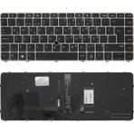 Notespare Hp Uyumlu Elitebook 840 G3 (5DU54EC), 840 G3 (5FP33EC) Klavye Tr Işıklı Siyah - Gümüş Çerçeveli - 001-Renkli - YOK