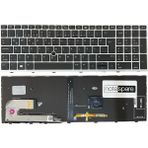 Notespare Hp Uyumlu Elitebook 850 G6 (151N7EP), 850 G6 (169K9EC) Işıklı Klavye Siyah Tr Gümüş Çerçeveli - 001-Renkli - YOK