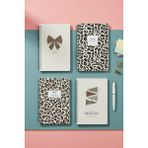 Notisyon A5 Spiralli Okul Defteri 120 Sayfa 4'lü Set, 2 Çizgili - 2 Kareli Defter, Notebook, Ders Programlı - Leopar