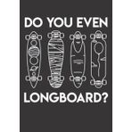 Notizbuch A5 liniert mit Softcover Design: Do you even longboard? Longboarder Geschenk Longboarding: 120 linierte DIN A5 Seiten