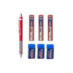 Notpa Rotring Tikky 0.7 Kırmızı Kalem Faber 3 Silgi ve 3 Min Uç