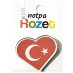 Notpa Rozet Ahsap Kalp Bayrak - 3 Adet