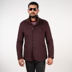 Notra Erkek Regular Fit Düğmeli Kaşe Kaban - Bordo