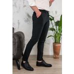 Notra Slimfit Dar Paça Erkek Yazlık Gabardin Chino Pantolon - 48 - Siyah