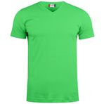noTrash2003 Erkek V yaka kısa kollu tişört, Clique Basic kısa kollu, dar kalıp, boyun bandı, elastanlı, 145 g/m2, Öko-Tex sertifikalı, Elma Yeşili, 3XL