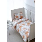 Nou Büyük Çiçekli Organik Park Yatak Nevresim Takımı (80X120) - Flower Party