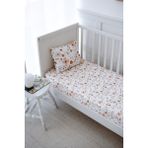 Nou Çiçek Bahçesi Organik Bebek Lastikli Çarşaf Seti (100X200+20) - Floral Joys - 100X200+20 cm - Beyaz
