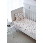 Nou Çiçek Bahçesi Organik Bebek Lastikli Çarşaf Seti (70X130+15) - Floral Joys