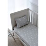 Nou Minik Aylı Organik Bebek Lastikli Çarşaf Seti (90X200+20) - Mini Moons - 90X200+20 cm - Beyaz