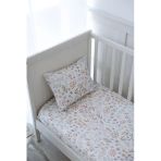 Nou Minimal Çiçekli Organik Bebek Lastikli Çarşaf Seti (55X95+15) - Woodland Floral