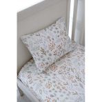 Nou Minimal Çiçekli Organik Bebek Lastikli Çarşaf Seti (80X140+15) - Woodland Floral