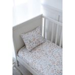 Nou Minimal Çiçekli Organik Bebek Lastikli Çarşaf Seti (90X200+20) - Woodland Floral - 90X200+20 cm - Beyaz