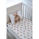 Nou Pofuduk Ayılı Bebek Lastikli Çarşaf Seti (55X95+15) - Fluffy Bear