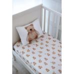 Nou Pofuduk Ayılı Bebek Lastikli Çarşaf Seti (70X130+15) - Fluffy Bear