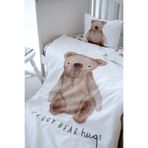 Nou Pofuduk Ayılı Organik Çarşaflı Park Yatak Nevresim Seti (80X120 - 35X45 - 70X110) - Fluffy Bear