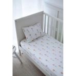 NOU Renkli Laleli Organik Bebek Lastikli Çarşaf Seti (70X130+15) - Spring Tulip