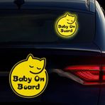 Nouiroy Arabalar için Gemide Bebek Çıkartmaları, Uyuyan Kedi Çıkartması Yansıtıcı Bebek Dikkat Çıkartmaları ve Çıkartmaları 15,5 x 17,7 cm Tampon Çıkartması Güvenlik Uyarı İşareti Vinil Çıkartma