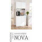 Nova 90X210 cm Çok Amaçlı Dolap Kahve Köşesi Mutfak Düzenleyici Beyaz