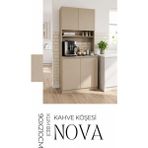 Nova 90X210 cm Çok Amaçlı Dolap Kahve Köşesi Mutfak Düzenleyici Kum Beji