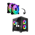 Nova Bilgisayar Kasası İle Uyumlu 2-4 Adet 12cm Rgb Fan Nova Fanı 120mm Fan 4'lü Siyah