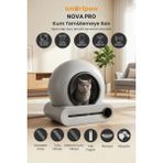 Nova Cat Pro Akıllı Otomatik Kedi Tuvaleti (Türkiye Garantili) - Gri