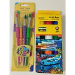 Nova Color Akrilik Boya 12 Renk 17 ml ve Cem Fırça Seti 4lü