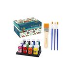 Nova Color Fabric Painting Colours Kumaş Boyası tüp 30ml 12 Renk Set Kıyafet Elbise Çanta Ayakkabı ve Fırçalı