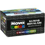Nova Color Kumaş Boyası 6 Renk x 30 ml Set - Renkli