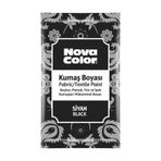 Nova Color Siyah Toz Kumaş Boyası 12 gr 12 Adet + 100 ML BOYA SABİTLEME FİSKE HEDİYELİ