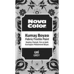 Nova Color Toz Kumaş Boyası Gri - 4 Adet Ve 1 Adet Sabitleyici Gri
