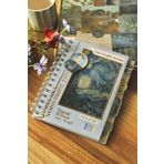 Nova Crafts Hologramlı Ayraçlı Mavi Renkli Van Gogh Eserleri Spiralli / Telli Not Okul Defteri