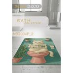 Nova Deco Figürlü Kedi Desen Komik Tasarım Modern Ev Dekoru Şık Kaymaz Taban Tekli Banyo WC Paspası