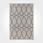 Nova Geometrik Mavi Polyester Dikdörtgen Pamuk Makinada Yıkanabilir Kaymaz Taban Dijital Makine Baskı Salon Halı-I-Cr-Printed Carpet-2581PC-160x300