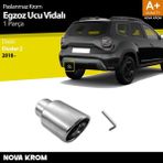 Nova Krom Dacia Duster 2 Krom Egzoz Ucu Vidalı 60MM Çap 2018-2023