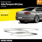 Nova Krom Vw Passat B8 Krom Arka Tampon Alt Çıtası 3 Parça 2015-2019