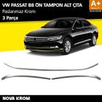 Nova Krom Vw Passat B8 Krom Ön Tampon Alt Çıtası 3 Parça 2015-2019