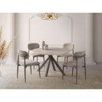Nova Polo Yuvarlak Açılır Mutfak Masa Sandalye Takımı 70X120CM - Traverten - 70**120
