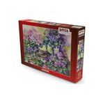 Nova Puzzle Nova 1000 Parça Puzzle - Menekşeler Arasında Kuş Yuvası (Suluboya)