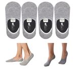 NOVA SOCKS UNISEX PREMIUM DİKİŞSİZ BAMBU GÖRÜNMEZ BABET ÇORAP 4LÜ (GRİ, 35-38)