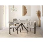 Nova T Yuvarlak Açılır Mutfak Masa Sandalye Takımı 70X120CM - Krem - 70**120