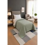 Nova Ultrasonik Kapitoneli Çift Taraflı Tek Kişilik 160X210 Cm Kırlentsiz Tek Pike Adaçayı