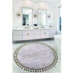 Nova Vizon Yuvarlak 100X100 Cm Ponpon Sacakli Kaymaz Tabanli Makinede Yikanabilir Banyo Paspasi