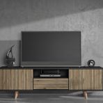 Nova Zebra Kapak Tv Ünitesi, Siyah, Atlantik Çam, 180 Cm