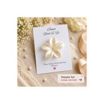 NovaConseptt Kart Tasarımlı Kişiye Özel Sedefli Lotus Toka Hediyeliği 10 Adet | Bride Party, Bekarlığa Veda, Kına Gecesi, Nişan,söz hediyelikleri